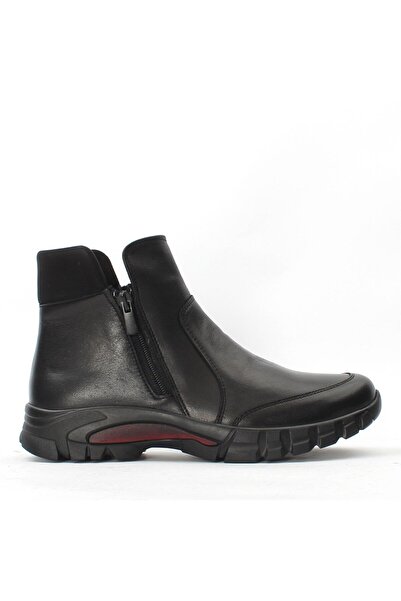 Celal Gültekin Kadın Siyah Çift Fermuarlı Deri Bot