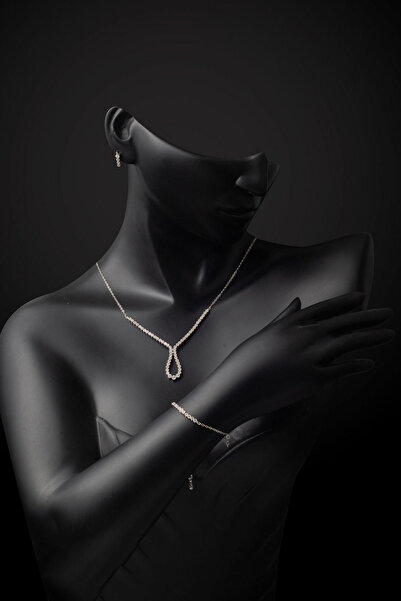 Bilezikci Damla Su Yolu Beyaz Altın Nişan Set Takımı