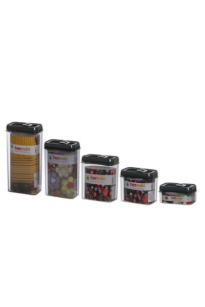 Herevin Five Size Chrome Lid Storage Container