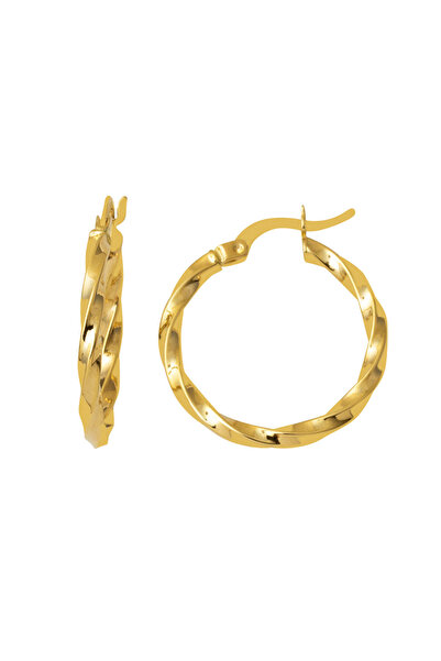 Bilezikci 14 Ayar 2,5 cm. Çaplı Burgu Küpe Altın