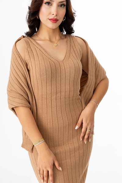 TUĞBA ERGÜL Yüksel Ergül Long Size Regular Fit Standard Size Knitwear Women's Suit 4045