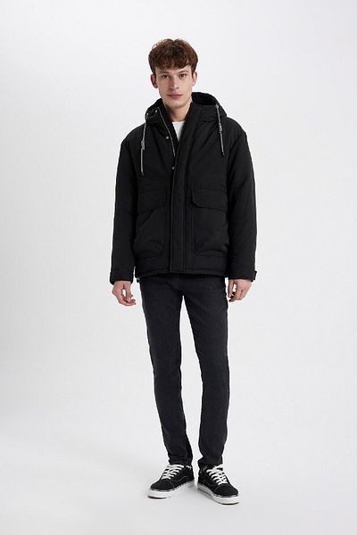 DeFacto Hooded Zippered Water Repellent Pocket Coat - B1900Ax24Sp