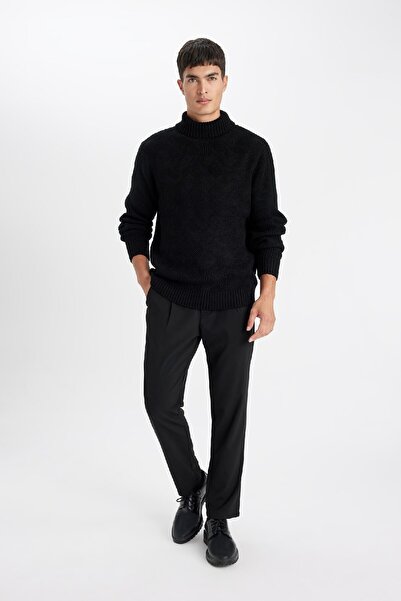 DeFacto Standard Fit Normal Cut Half Turtleneck Basic Plain Knitwear Pullover A9517ax24wn