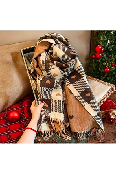 Almis collection Kahverengi Kalp detaylı Atkı