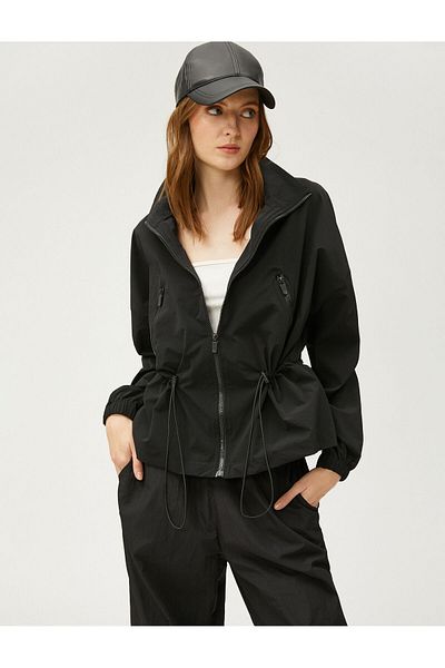 Koton Bomberjacke mit Reißverschlusstaschen und geraffter Taille