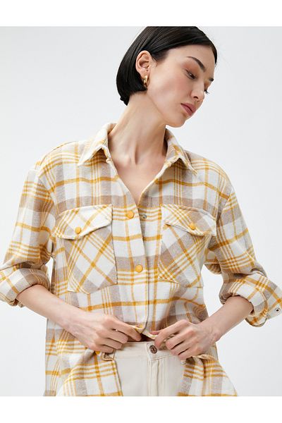 Koton Lumberjack Shirt with Pockets and Snaps