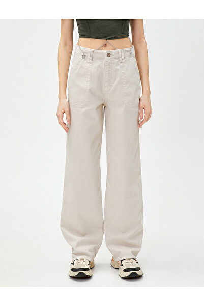 Koton Džínové kalhoty s vysokým pasem, rovné nohavice