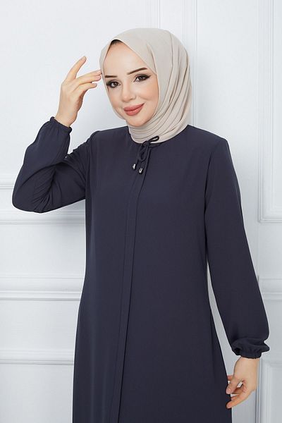 MODA ESRE FASHION Hijab Clothing Crepe Fabric Ferace Dark Gray