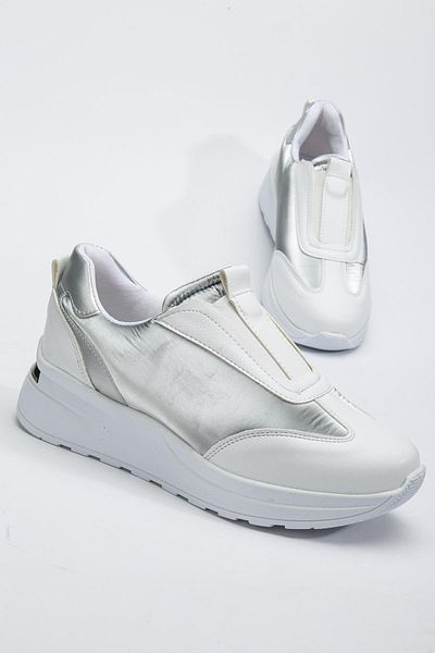 Dilimler Ayakkabı Pantofi sport de damă alb-negru - material parașută și piele