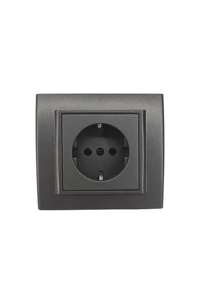 OVİVO Ovivo Grounded Socket + Frame Smoke Single