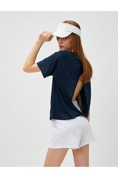 Koton Modales Sport-T-Shirt mit Fensterdetail