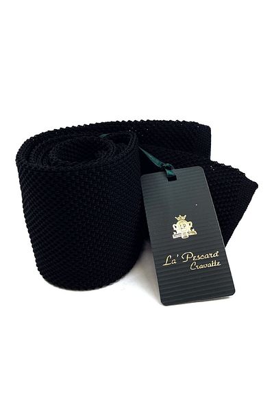 La Pescara Black Knitted Tie 8001