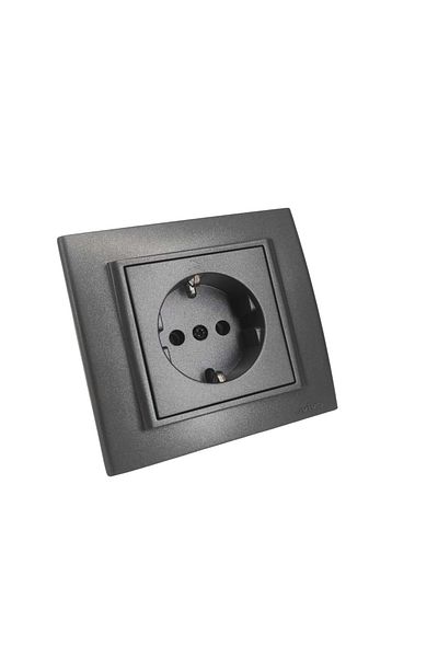 OVİVO Ovivo Grounded Socket + Frame Smoke Single