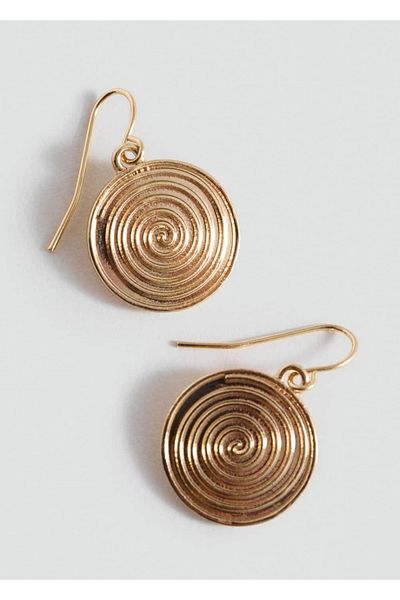 Mango Teen Spiral Earrings with Embossed