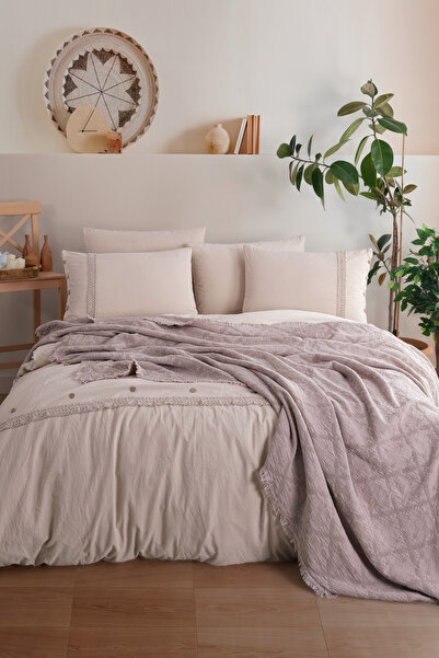 Unica Grace Pikeli Nevresim Seti Bej - 7 Parça