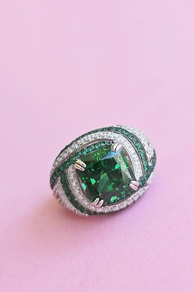 MorMajor Silver İTHAL PREMİUM KÖK ZÜMRÜT GÜMÜŞ YÜZÜK