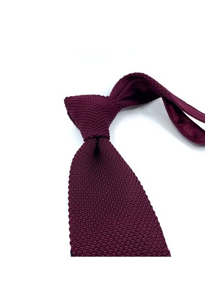 La Pescara Knitted Claret Red Tie 8011