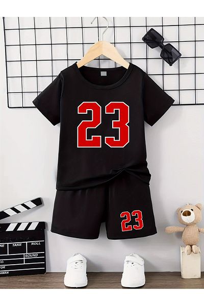 Let's Wear 23 Set de tricou imprimat pentru copii de sus și de jos