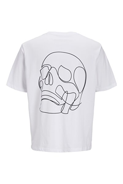 Jack & Jones Ανδρικό μπλουζάκι με λογότυπο Jack Jones Skull Λευκό