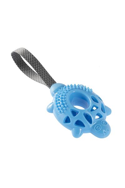 Gimdog 27 cm Blue Turtle Shaped Dog Toy with Handle