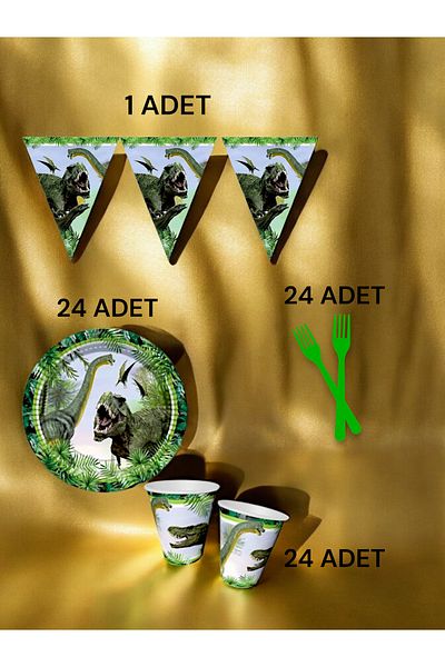 VibeHome Dinosaur Themed S Pack for 24 - Birthday Party and Fun Events