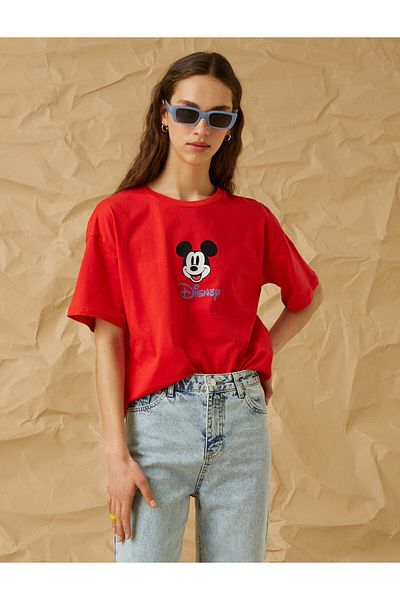 Koton Women's Red T-Shirt 2SAL10348IK