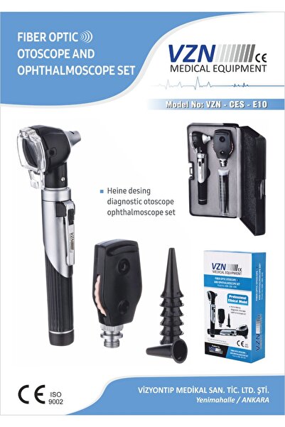 VZN Fiber Optik Otoskop Oftalmaskop Set Ces-e-10