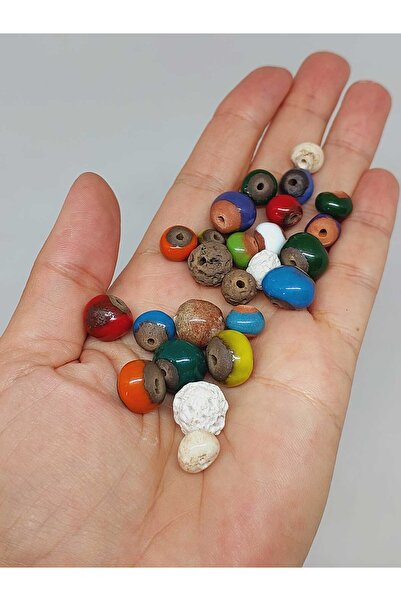 Yasamtohumu Doğal Seramik Boncuk Karışık Renk Bileklik Boy - 25 adet (55752)
