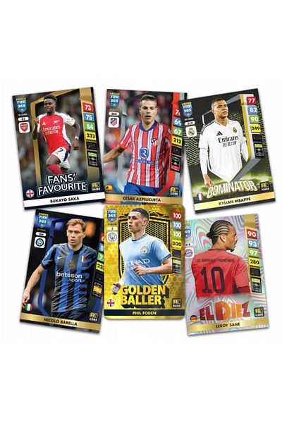 TOYFEST 4 Pack Panini Adrenalyn Fifa 365 - 2025 Premium Gold Card - Special Football Player Cards