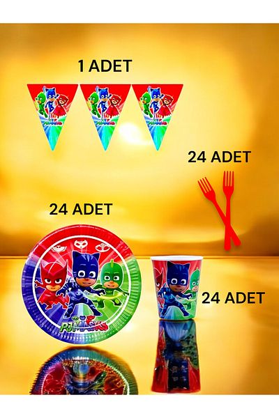 VibeHome Pijamask Themed S Pack for 24 - Birthday Party and Fun Events
