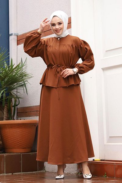 Herita Weißes Hijab-Set mit Brosche und Detail
