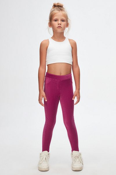 LOVETTI Purple Girl's Corduroy Tights with Ornamental Pockets