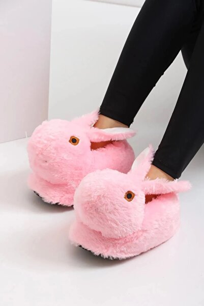 Kaplan Rabbit Figured Plush Slippers Home Slippers Unisex Rabbit Slippers