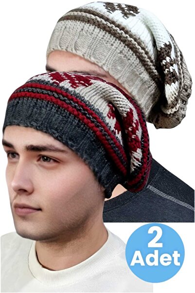 Uniquetrenders 2-пари чоловічі в'язані шапки з візерунком сніжинок