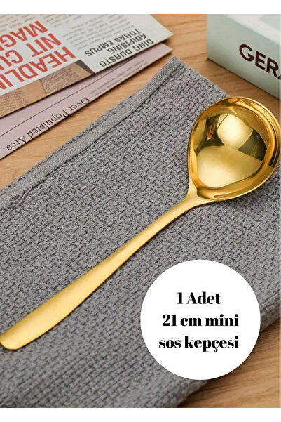 BRE HOME 1 adet gold paslanmaz çelik 21 cm sos kepçesi Boyutuna dikkat ediniz