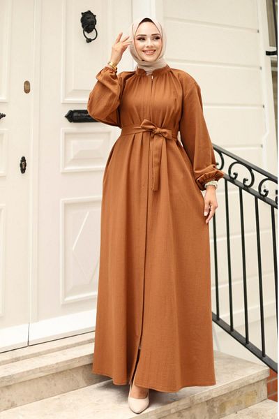 Herita Abaya mit verdecktem Reißverschluss und Gürtel