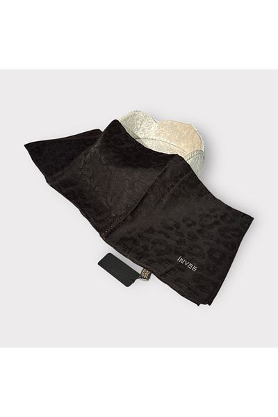 Invee 1329 Şal leopard negru-auriu