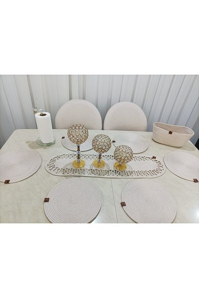 Metasupla 6 τεμάχια κρέμας γιούτας Supla Bread and Runner / American Service Lux Presentation Plate Mat