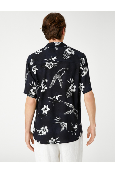 Koton Nyári ing virágos rövid ujjú klasszikus gallérral