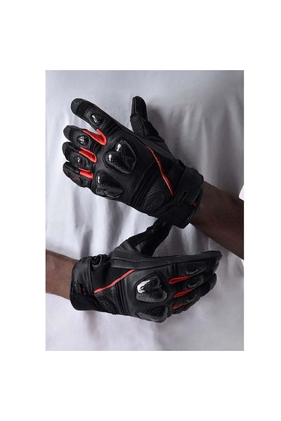 Vexo Gp Tech Pro Air Summer Leather Gloves Black-Red