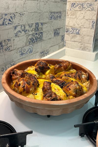 AdenArtpottery Glazed Soil Hot Pot-Cooking Pan-Burglass-Oven Tray 30 cm 2-3 People