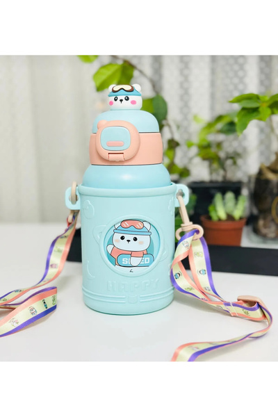 CNSZ Bebek Matara Çocuk 316 Paslanmaz Sağlıklı Termos Özelikli Pipetli Koku A...