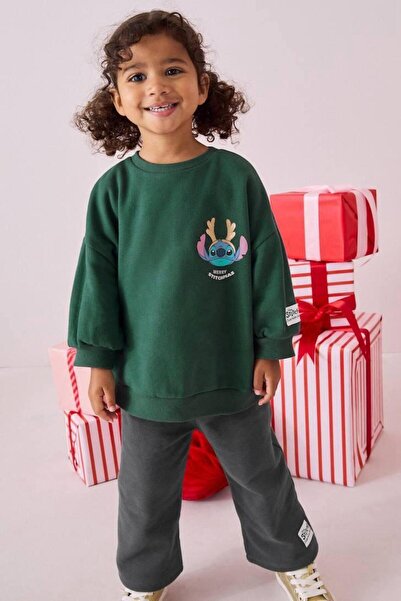 cgboutiquestylekids طقم سويت شيرت رياضي مطبوع عليه ديزني ستيتش للفتيات