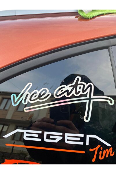 Fiat Vice City Oto Sticker 2 Adet