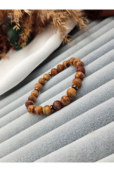 AURA Men's Bracelet - Natural Stone and Tibetan Akigi