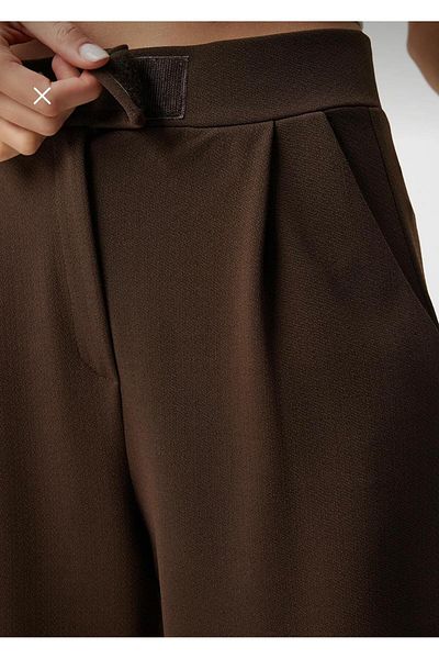 Karaca Butik Women's Lycra Velcro Closure Navy Blue Palazzo Pants