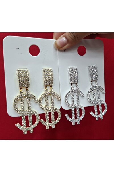 METİN BARIŞ Lolo Bijuteri Çanta LOLO00450 Dolar Detaylı Kararmaz Küpe