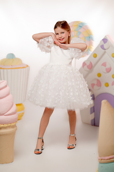 NAGİHAN Rochie de aniversare cu design special și detalii din tul fluture - 2109