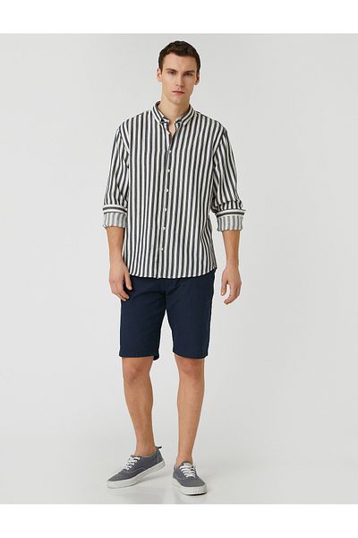 Koton Αθλητικό πουκάμισο μακρυμάνικο Classic γιακά Slim Fit