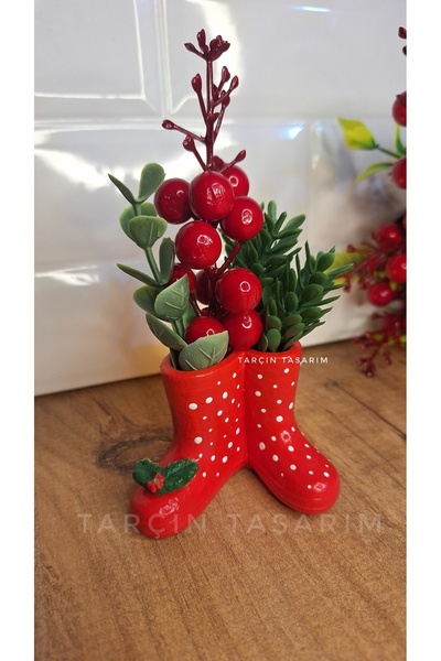 Handmade New Year Boots 6 cm boots, 10 cm arrangement size,ARRANGEMENT ARE INCLUDED in the PRICE.